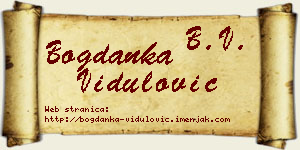 Bogdanka Vidulović vizit kartica